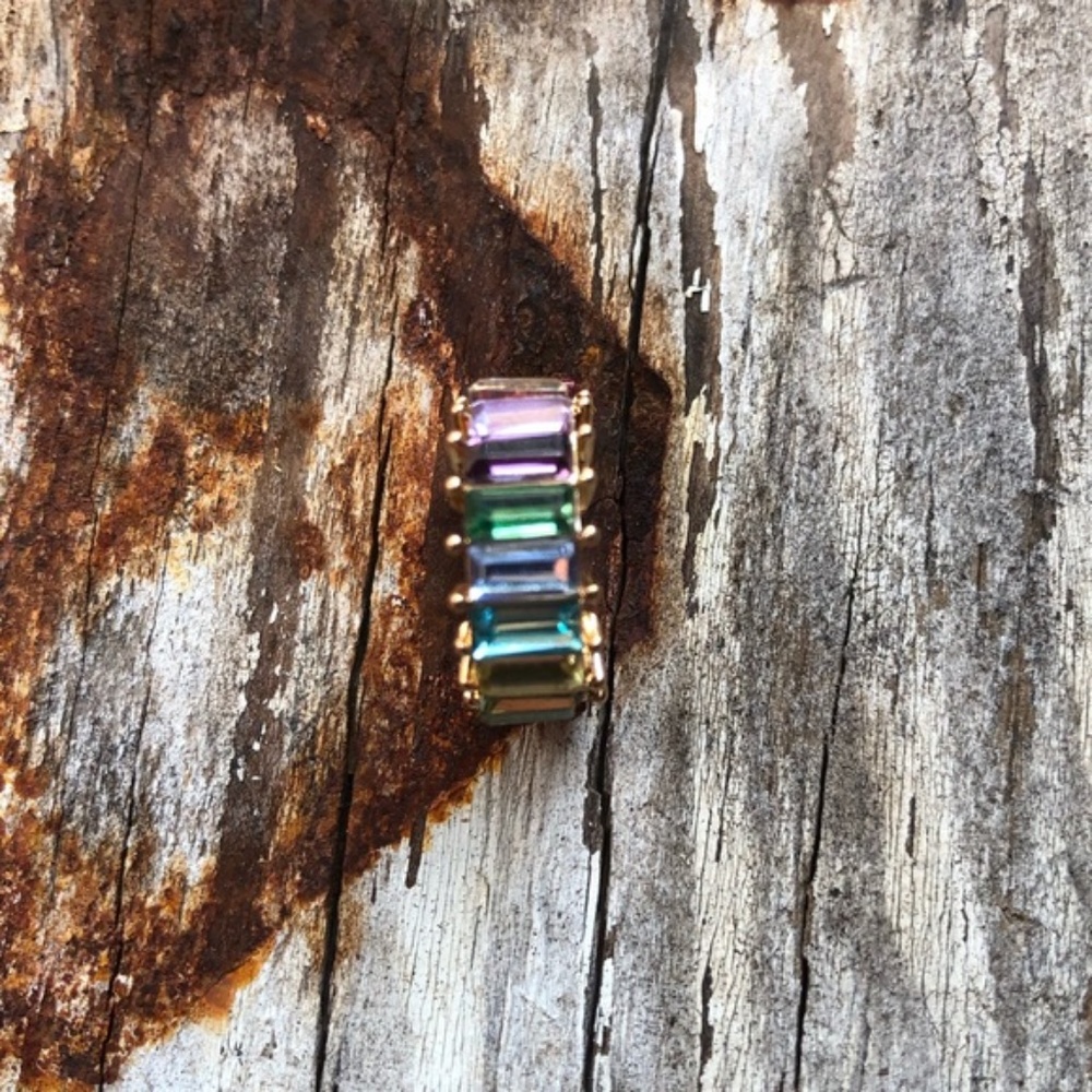 Rainbow Crystal Mini Hoops! - Picture 4 of 5